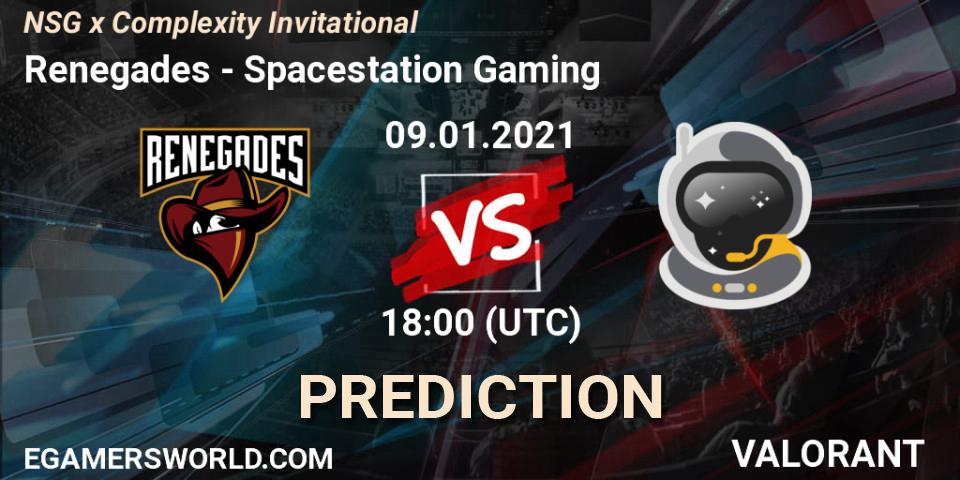 Renegades vs Spacestation Gaming: Betting TIp, Match Prediction. 09.01.2021 at 21:00. VALORANT, NSG x Complexity Invitational