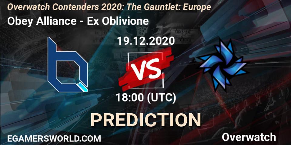 Obey Alliance vs Ex Oblivione: Betting TIp, Match Prediction. 19.12.20. Overwatch, Overwatch Contenders 2020: The Gauntlet: Europe