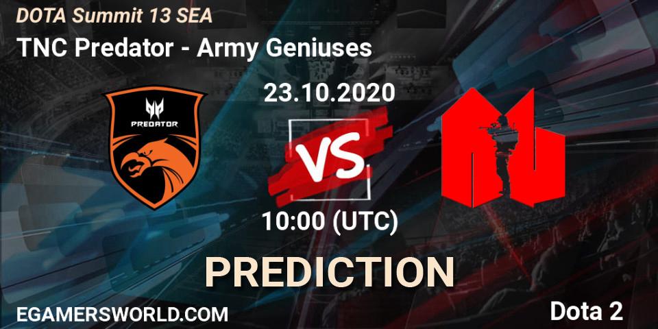 TNC Predator vs Army Geniuses: Betting TIp, Match Prediction. 23.10.2020 at 06:20. Dota 2, DOTA Summit 13: SEA