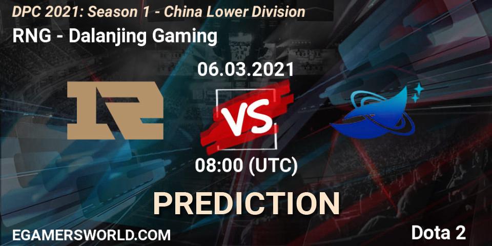RNG vs Dalanjing Gaming: Betting TIp, Match Prediction. 06.03.2021 at 08:00. Dota 2, DPC 2021: Season 1 - China Lower Division