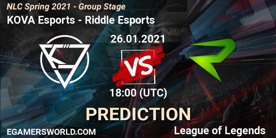 KOVA Esports vs Riddle Esports: Betting TIp, Match Prediction. 26.01.2021 at 18:00. LoL, NLC Spring 2021 - Group Stage