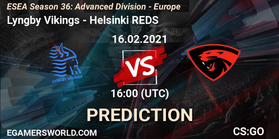 Lyngby Vikings vs Helsinki REDS: Betting TIp, Match Prediction. 16.02.21. CS2 (CS:GO), ESEA Season 36: Europe - Advanced Division