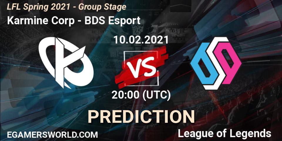Karmine Corp vs BDS Esport: Betting TIp, Match Prediction. 10.02.2021 at 20:15. LoL, LFL Spring 2021 - Group Stage