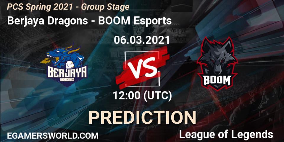 Berjaya Dragons vs BOOM Esports: Betting TIp, Match Prediction. 06.03.2021 at 12:00. LoL, PCS Spring 2021 - Group Stage