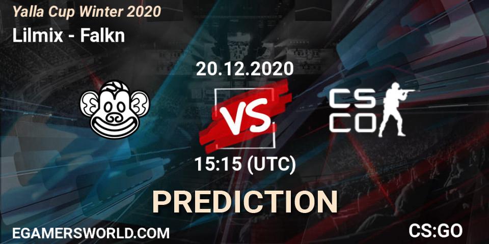 Lilmix vs Falkn: Betting TIp, Match Prediction. 20.12.2020 at 15:40. Counter-Strike (CS2), Yalla Cup Winter 2020