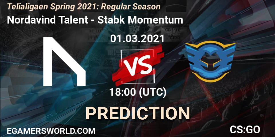 Nordavind Talent vs Stabæk Momentum: Betting TIp, Match Prediction. 01.03.2021 at 18:00. Counter-Strike (CS2), Telialigaen Spring 2021: Regular Season