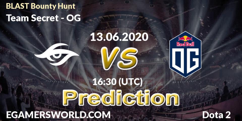 Team Secret vs OG: Betting TIp, Match Prediction. 13.06.2020 at 16:26. Dota 2, BLAST Bounty Hunt