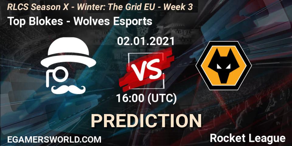 Top Blokes vs Wolves Esports: Betting TIp, Match Prediction. 02.01.2021 at 16:00. Rocket League, RLCS Season X - Winter: The Grid EU - Week 3