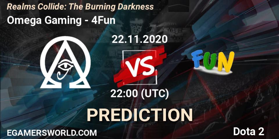 Omega Gaming vs 4Fun: Betting TIp, Match Prediction. 22.11.2020 at 22:21. Dota 2, Realms Collide: The Burning Darkness