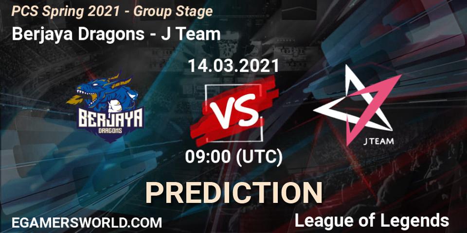 Berjaya Dragons vs J Team: Betting TIp, Match Prediction. 14.03.2021 at 09:00. LoL, PCS Spring 2021 - Group Stage