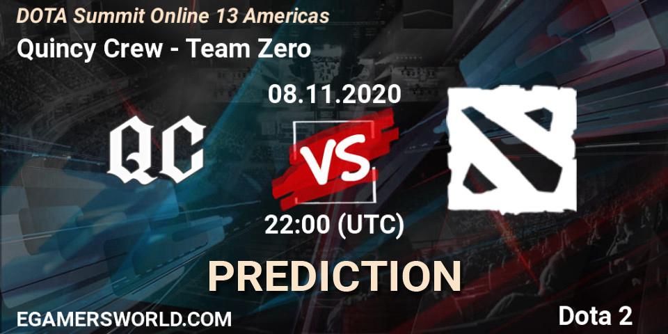 Quincy Crew vs Team Zero: Betting TIp, Match Prediction. 08.11.20. Dota 2, DOTA Summit 13: Americas