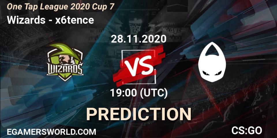 Wizards vs x6tence: Betting TIp, Match Prediction. 28.11.2020 at 18:10. Counter-Strike (CS2), One Tap League 2020 Cup 7