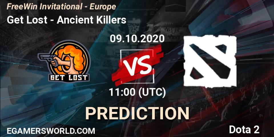 Get Lost vs Ancient Killers: Betting TIp, Match Prediction. 09.10.2020 at 11:24. Dota 2, FreeWin Invitational - Europe