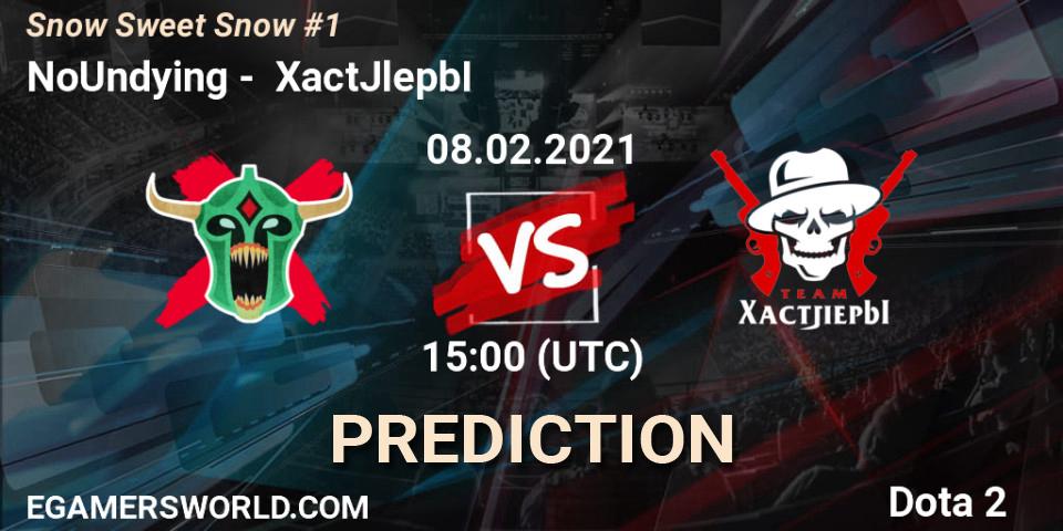 NoUndying vs XactJlepbI: Betting TIp, Match Prediction. 08.02.2021 at 14:55. Dota 2, Snow Sweet Snow #1