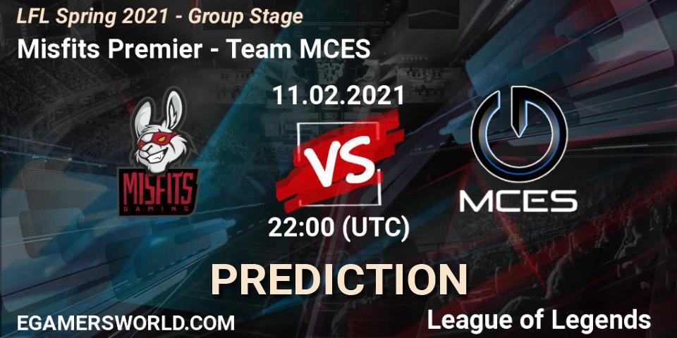 Misfits Premier vs Team MCES: Betting TIp, Match Prediction. 11.02.21. LoL, LFL Spring 2021 - Group Stage