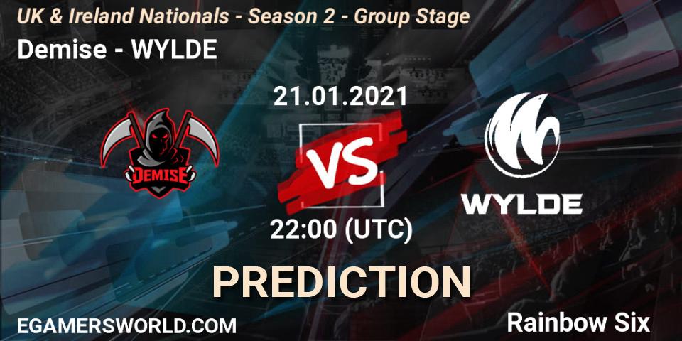 Demise vs WYLDE: Betting TIp, Match Prediction. 21.01.21. Rainbow Six, UK & Ireland Nationals - Season 2 - Group Stage