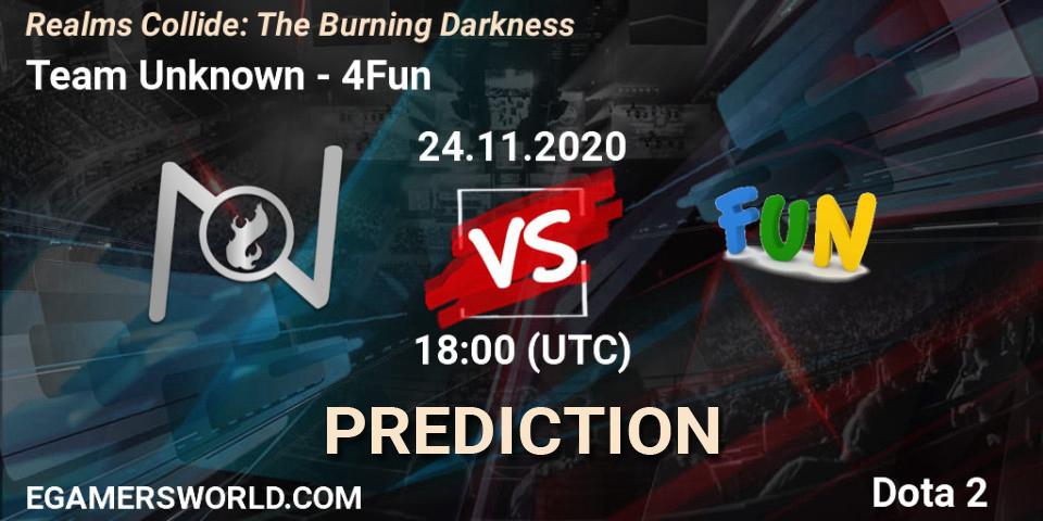 Team Unknown vs 4Fun: Betting TIp, Match Prediction. 24.11.20. Dota 2, Realms Collide: The Burning Darkness