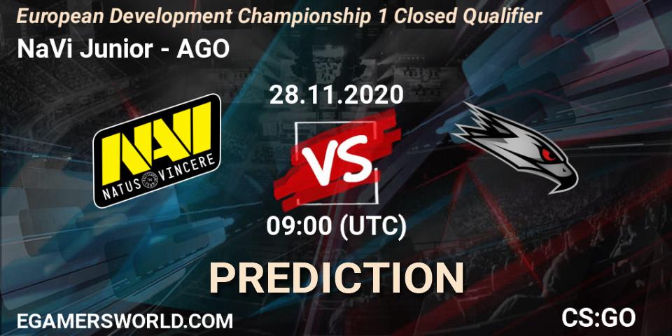 NaVi Junior vs AGO: Betting TIp, Match Prediction. 28.11.2020 at 09:00. Counter-Strike (CS2), European Development Championship 1 Closed Qualifier