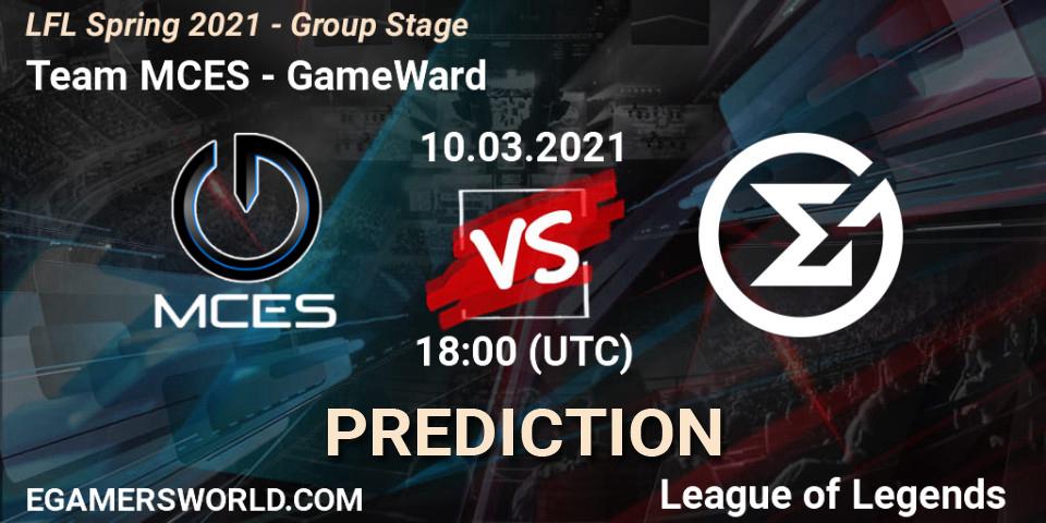Team MCES vs GameWard: Betting TIp, Match Prediction. 10.03.2021 at 18:00. LoL, LFL Spring 2021 - Group Stage