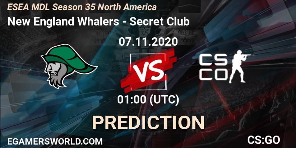 New England Whalers vs Secret Club: Betting TIp, Match Prediction. 07.11.20. CS2 (CS:GO), ESEA MDL Season 35 North America