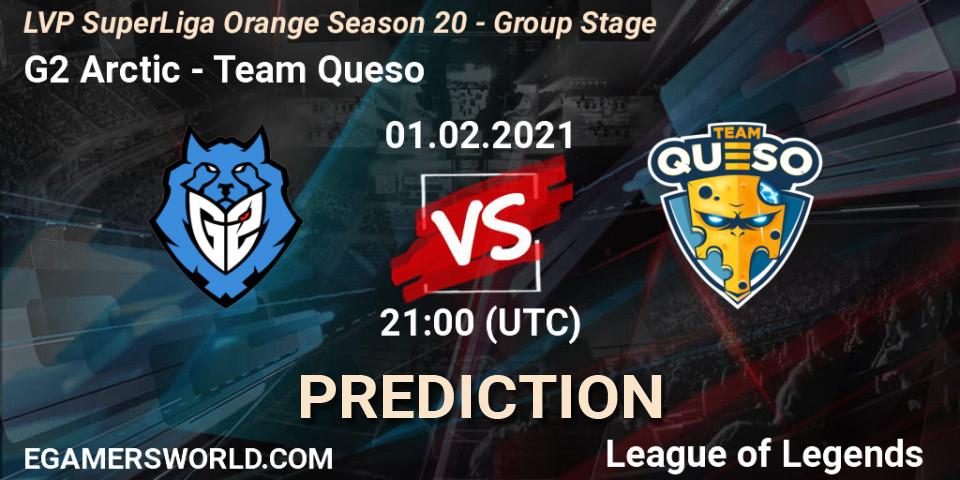G2 Arctic vs Team Queso: Betting TIp, Match Prediction. 01.02.2021 at 21:15. LoL, LVP SuperLiga Orange Season 20 - Group Stage