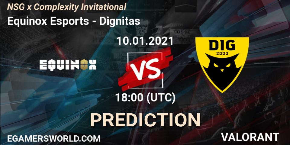 Equinox Esports vs Dignitas: Betting TIp, Match Prediction. 10.01.2021 at 18:00. VALORANT, NSG x Complexity Invitational