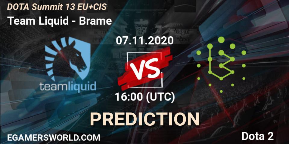 Team Liquid vs Brame: Betting TIp, Match Prediction. 07.11.20. Dota 2, DOTA Summit 13: EU & CIS