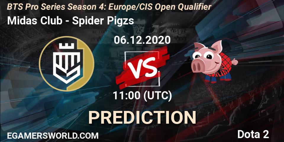 Midas Club vs Spider Pigzs: Betting TIp, Match Prediction. 06.12.20. Dota 2, BTS Pro Series Season 4: Europe/CIS Open Qualifier