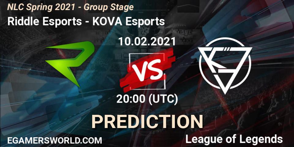 Riddle Esports vs KOVA Esports: Betting TIp, Match Prediction. 10.02.2021 at 20:00. LoL, NLC Spring 2021 - Group Stage
