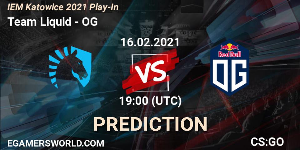 Team Liquid vs OG: Betting TIp, Match Prediction. 16.02.2021 at 19:00. Counter-Strike (CS2), IEM Katowice 2021 Play-In