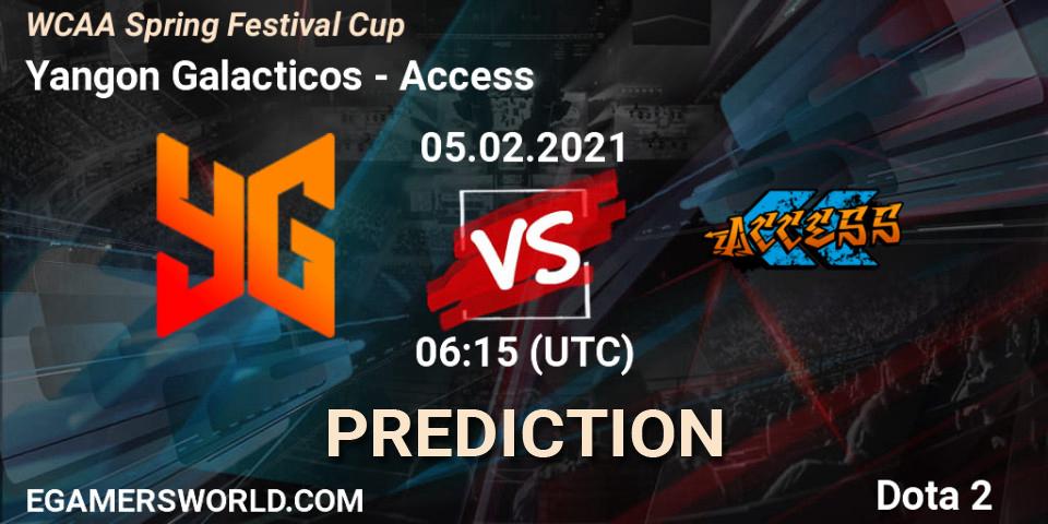 Yangon Galacticos vs Access: Betting TIp, Match Prediction. 05.02.2021 at 06:05. Dota 2, WCAA Spring Festival Cup