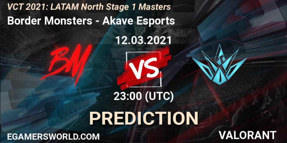 Border Monsters vs Akave Esports: Betting TIp, Match Prediction. 12.03.2021 at 23:00. VALORANT, VCT 2021: LATAM North Stage 1 Masters