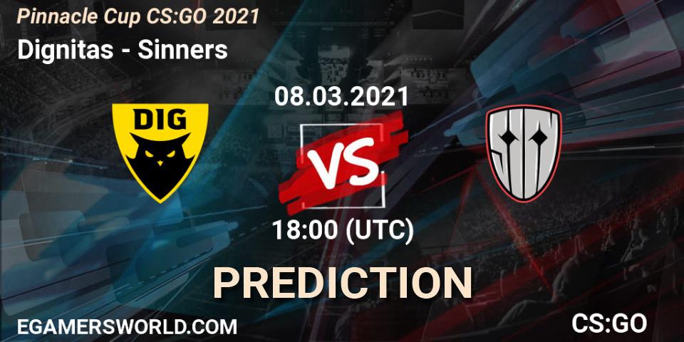 Dignitas vs Sinners: Betting TIp, Match Prediction. 08.03.2021 at 18:00. Counter-Strike (CS2), Pinnacle Cup #1