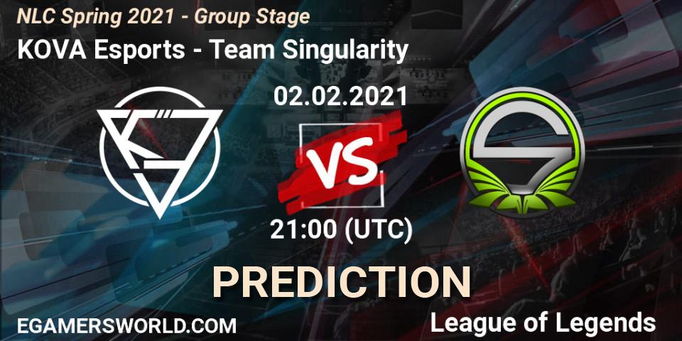 KOVA Esports vs Team Singularity: Betting TIp, Match Prediction. 02.02.2021 at 20:45. LoL, NLC Spring 2021 - Group Stage
