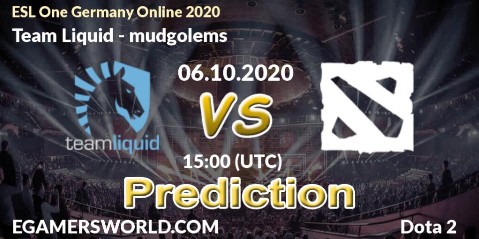 Team Liquid vs mudgolems: Betting TIp, Match Prediction. 06.10.2020 at 15:52. Dota 2, ESL One Germany 2020 Online