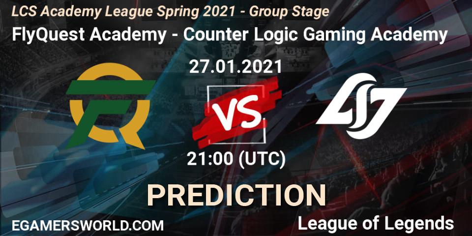 FlyQuest Academy vs Counter Logic Gaming Academy: Betting TIp, Match Prediction. 27.01.21. LoL, LCS Academy League Spring 2021 - Group Stage