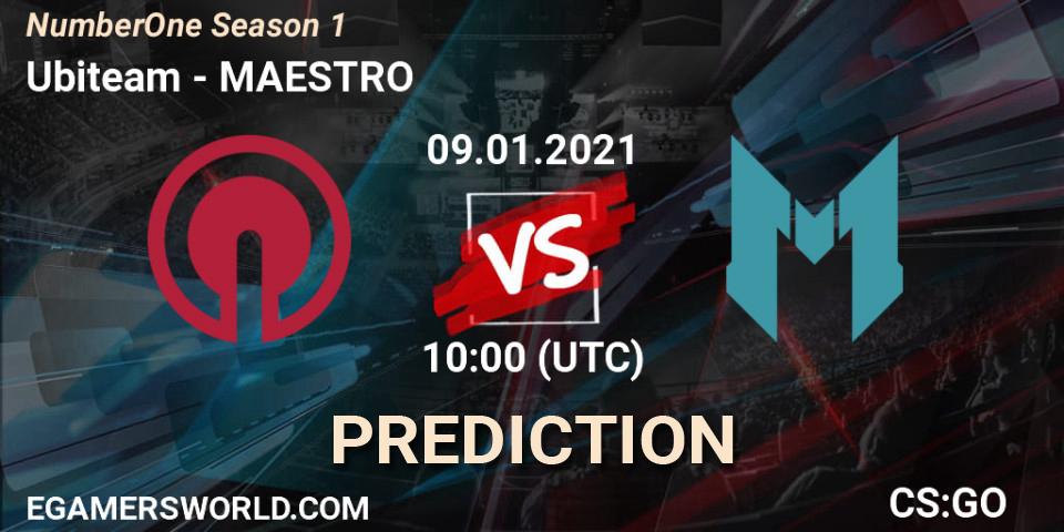 Ubiteam vs MAESTRO: Betting TIp, Match Prediction. 09.01.2021 at 10:10. Counter-Strike (CS2), NumberOne Season 1