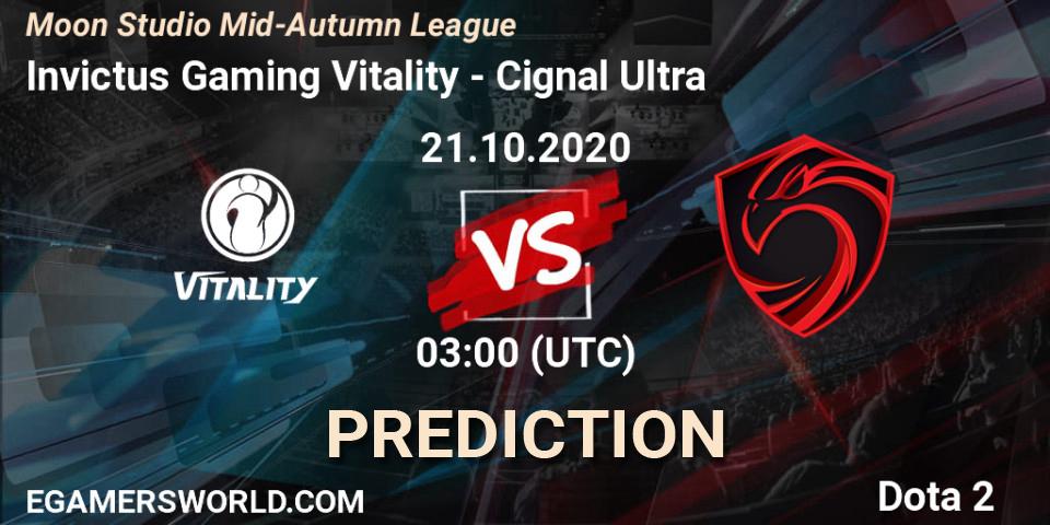 Invictus Gaming Vitality vs Cignal Ultra: Betting TIp, Match Prediction. 21.10.20. Dota 2, Moon Studio Mid-Autumn League