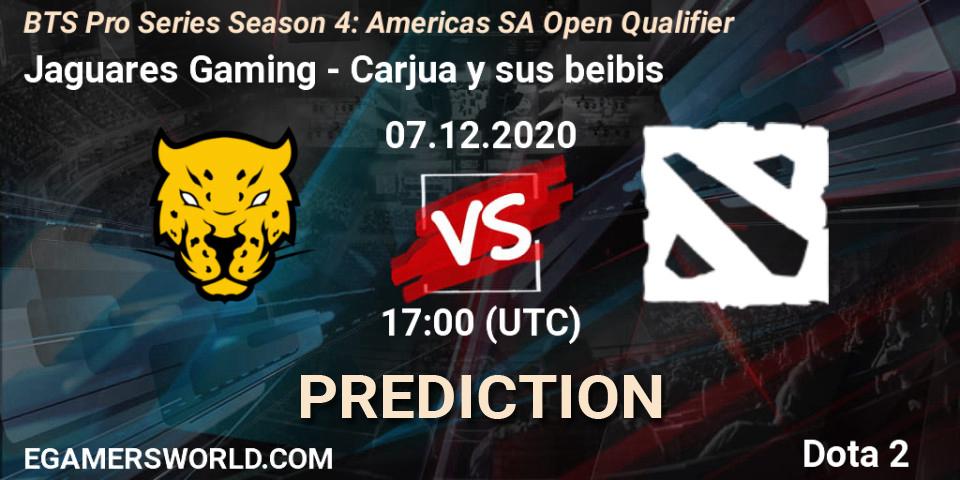 Jaguares Gaming vs Carjua y sus beibis: Betting TIp, Match Prediction. 07.12.2020 at 17:09. Dota 2, BTS Pro Series Season 4: Americas SA Open Qualifier