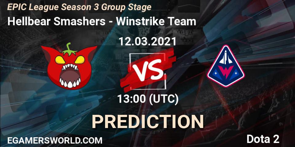Hellbear Smashers vs Winstrike Team: Betting TIp, Match Prediction. 12.03.21. Dota 2, EPIC League Season 3 Group Stage
