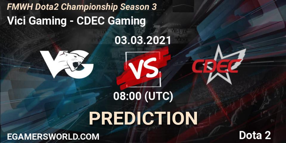 Vici Gaming vs CDEC Gaming: Betting TIp, Match Prediction. 05.03.21. Dota 2, FMWH Dota2 Championship Season 3