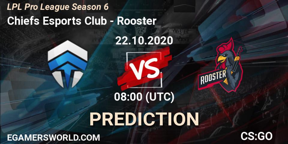 Chiefs Esports Club vs Rooster: Betting TIp, Match Prediction. 22.10.20. CS2 (CS:GO), LPL Pro League Season 6