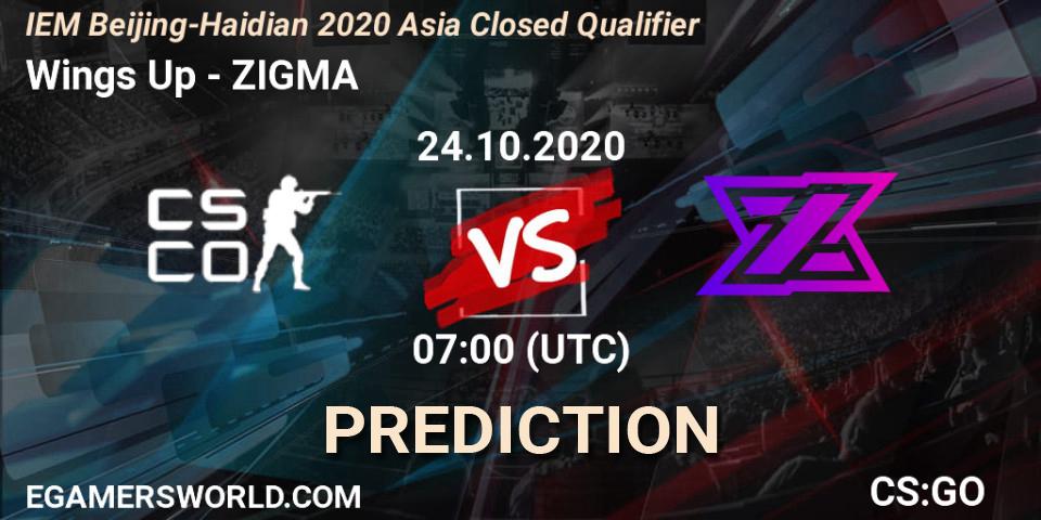 Wings Up vs ZIGMA: Betting TIp, Match Prediction. 24.10.2020 at 07:00. Counter-Strike (CS2), IEM Beijing-Haidian 2020 Asia Closed Qualifier