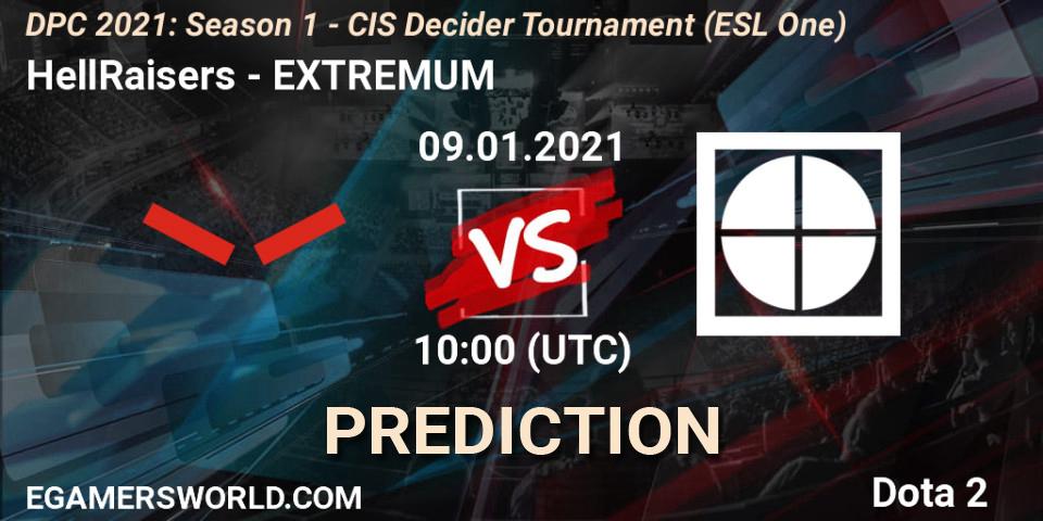HellRaisers vs EXTREMUM: Betting TIp, Match Prediction. 09.01.2021 at 10:01. Dota 2, DPC 2021: Season 1 - CIS Decider Tournament (ESL One)