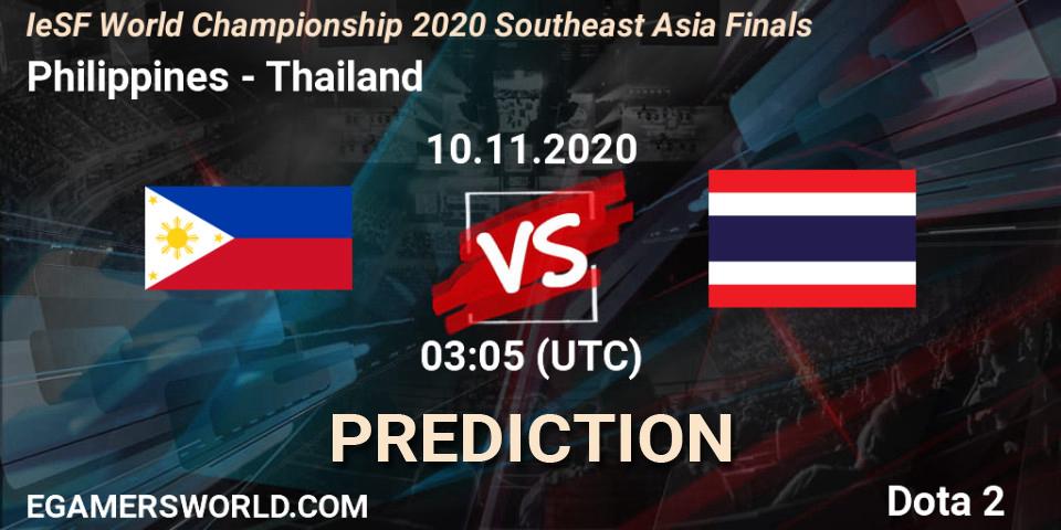 Philippines vs Thailand: Betting TIp, Match Prediction. 10.11.20. Dota 2, IeSF World Championship 2020 Southeast Asia Finals