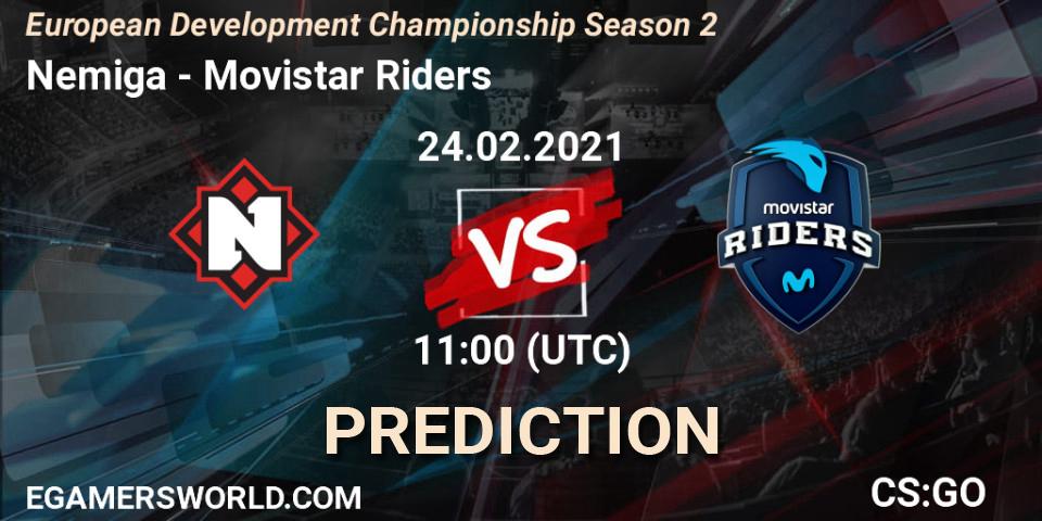 Nemiga vs Movistar Riders: Betting TIp, Match Prediction. 24.02.21. CS2 (CS:GO), European Development Championship Season 2