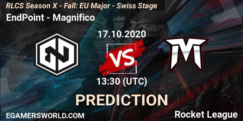 EndPoint vs Magnifico: Betting TIp, Match Prediction. 17.10.2020 at 13:30. Rocket League, RLCS Season X - Fall: EU Major - Swiss Stage