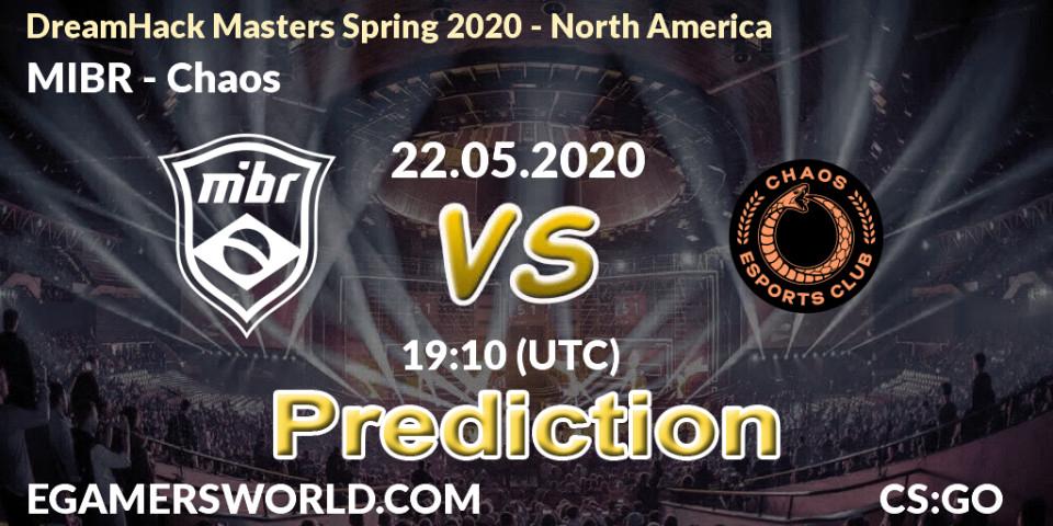 MIBR vs Chaos: Betting TIp, Match Prediction. 22.05.20. CS2 (CS:GO), DreamHack Masters Spring 2020 - North America