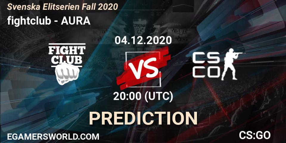fightclub vs AURA: Betting TIp, Match Prediction. 04.12.20. CS2 (CS:GO), Svenska Elitserien Fall 2020