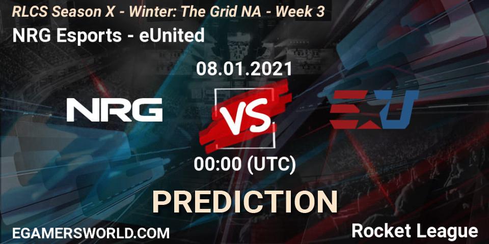NRG Esports vs eUnited: Betting TIp, Match Prediction. 15.01.21. Rocket League, RLCS Season X - Winter: The Grid NA - Week 3
